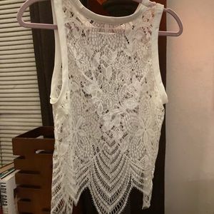 White lace tank NWOT